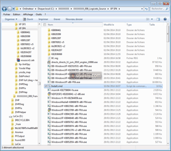 Le répertoire Windows XP SP4 des correctifs décompressés - A la fin de la décompression, le script d'installation de Windows XP SP4 Install.cmd est lancé automatiquement